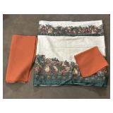 Rectangle Table Cloth & 12 Brunt Orange Napkins