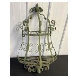 Decorative 2 tier metal wall decor, rounded front.