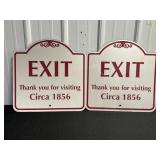 Metal Circa 1856 Exit Sign