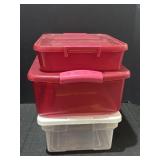 1 Rubbermaid & 2 Sterilite Containers