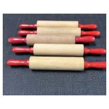 (5) Childs Red Handled Rolling Pins