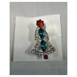 Rhinestone Christmas Tree Pin