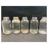 1/2gal Ball Mason jars.  3 have Genuine Sculptured