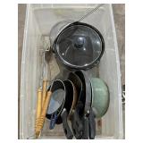 Pot & pans, crock pot instant, strainer, utensils