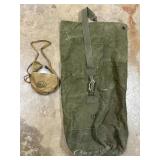 Vtg Military duffle bag & canteen