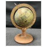 Wood World Globe with Labeled Zones