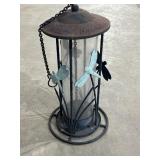 15in tall bird feeder w/dragonfly design.