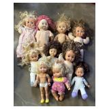 10 baby dolls.  Approx 11-15in