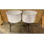 Double sided porcelain wash tubs