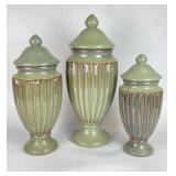 Decorative Set of Vases with Lids