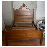 Full Size Carved Wood Bed Frame