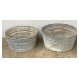 Vintage Round Galvanized Tubs