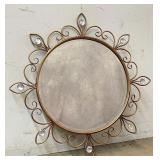 Ornate Metal Round Mirror