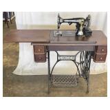 Antique Singer Sewing Machine in Cabinet