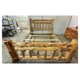 Rustic Knotty Pine Log Queen Bed Frame