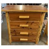 Rustic Knotty Pine Log Chest