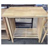 Wooden Table with Display Shelf