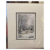 Winter Countryside signed matted print