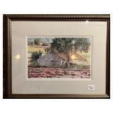 Rustic Barn framed signed matted