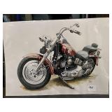 Harley Davidson Watercolor signed