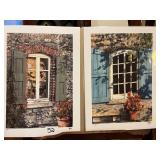 2 French Windows with Shutters signed prints