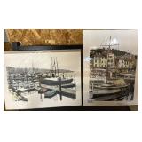 St Tropez boat dock signed prints