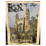 Yale University Law School original watercolor