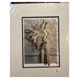 Fall Corn Stone Art signed matted print