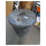 metal garbage can w/id