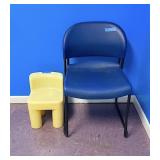 Group lot of (2) chairs; one metal & plastic
