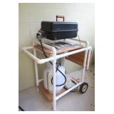 Char-Broil Gas Grill on Homemade PVC & Wood Cart
