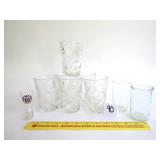 Assortment of Glassware includes small drinking