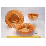 (2) Fire King Mustard Ware Serving Bowls - 8 1/2