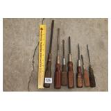 Group of Vintage Screwdrivers with Handles -