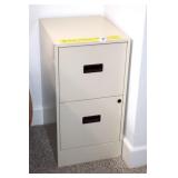 2-drawer metal filing cabinet (No keys); measures