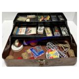 Vintage Rusted Metal Tackle Box Full Of Tackle