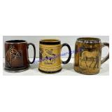 3 Vintage Decorator Mugs