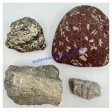 Pyrite, Coral Fossils, Basalt Rock