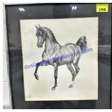 Graphite Art Prancing Horse 16ï¿½x15ï¿½