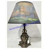 Sailing Scene Reverse Painted Lamp 22ï¿½