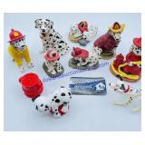 Set of 10: Firefighter Dalmatian Figurines -