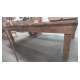 Wood Workshop Table, Stool, 18ft Width 4ft Height