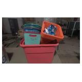 Assorted Hangers & Small Baskets & Buckets