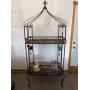 OUTDOOR WROUGHT IRON PLANT STAND W/ DECOR 79" TALL