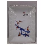 HAND PAINTED ORIENTAL PORCELAIN SERVING TRAY - 10