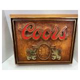 COORS BEER ADVERTISING WALL MOUNT, 15 X 19