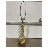 MURANO YELLOW & WHITE SWIRL TABLE LAMP