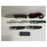 LOT OF ASSORTED WINE BOTTLE OPENERS, KNIVES & MORE