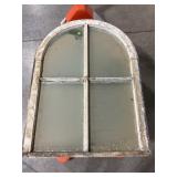 12 -  VINTAGE ARCH TOP 4 PANEL WINDOWS - 39 1/4" X