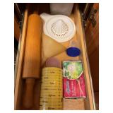 CONTENTS OF CABINETS IN KITCHEN - ROLLING PIN,